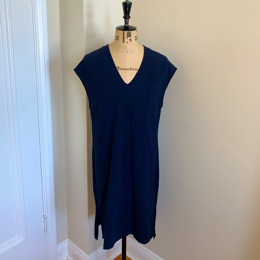 Jenni Kayne Sleeveless Navy Midi Shift Dress (S)